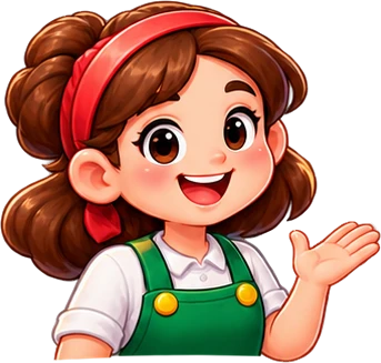 Rosa, the shopkeeper, waving.